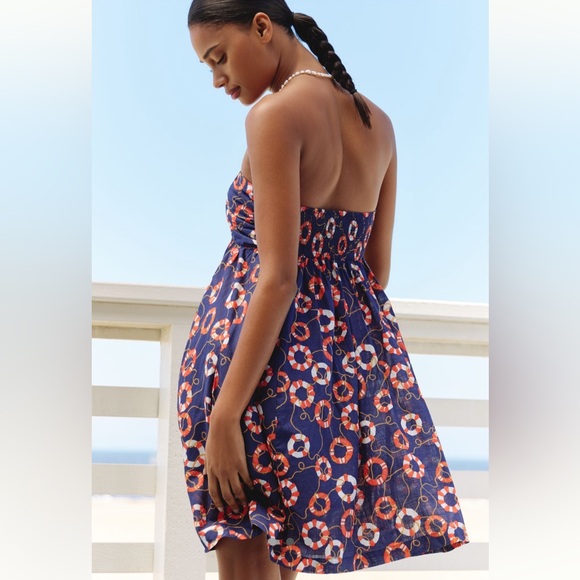 Anthropologie Celandine Cotton Sleeveless Bow-Front Mini Dress - Picture 2 of 4